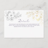 ヴィンテージ フラワー ウェディング デイテール エンクロージャーカード (正面)