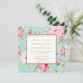 ヴィンテージ フラワー ウェディング 招待状 (スタンド正面)