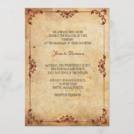 ヴィンテージ フラワー ウェディング 招待状