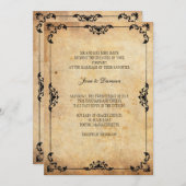ヴィンテージ フラワー ウェディング 招待状 (正面/裏面)