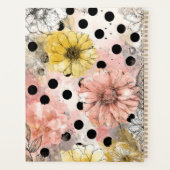 ヴィンテージ フラワー ウォーターカラー 水玉 アート (4) プランナー手帳 (裏面)