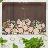 ヴィンテージ フラワー エレガント ラスティック カントリー キッチンタオル (折り畳み)