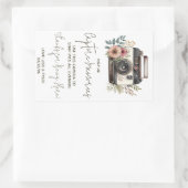 ヴィンテージ フラワー カメラ 一次性カメラ 説明書 長方形シール (バッグ)