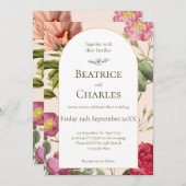 ヴィンテージ フラワー ガーデン ウェディング 招待状 (正面/裏面)