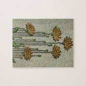 ヴィンテージ フラワー ガーデン デイジー 花柄 ジグソーパズル (横)