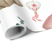 ヴィンテージ フラワー クリスマス コンフォート ホリデー シーズン ラッピングペーパー (ロールコーナー)