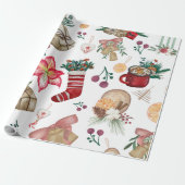 ヴィンテージ フラワー クリスマス コンフォート ホリデー シーズン ラッピングペーパー (アンロールド)