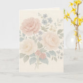 ヴィンテージ フラワー グリーティング カード (黄色い花)