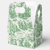 ヴィンテージ フラワー グリーン トワール・ド・ジュイ ブライダルシャワー フェイバーボックス (オープン)