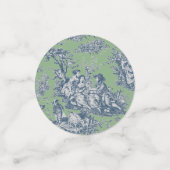 ヴィンテージ フラワー グリーン ブルー トワール ド ジュー シャワー コンフェッティ (スモール正面)