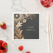 ヴィンテージ フラワー ゴールド フォイル エンボス ブライズ シャワー スタンダードカクテルナプキン (インサイチュ)