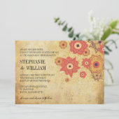 ヴィンテージ フラワー スワール ウェディング インビテーション (スタンド正面)