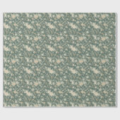 ヴィンテージ フラワー セージグリーン ギフト ラッピング ラッピングペーパー (フラット)