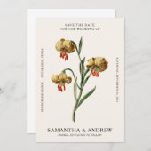 ヴィンテージ フラワー セーブ ザ デート 招待状 (正面/裏面)