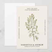 ヴィンテージ フラワー セーブ ザ デート 招待状 (正面/裏面)