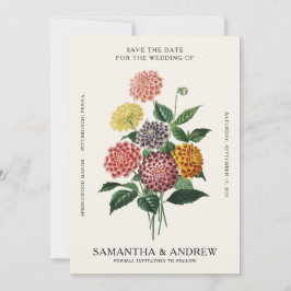 ヴィンテージ フラワー セーブ ザ デート 招待状