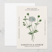 ヴィンテージ フラワー セーブ ザ デート 招待状 (正面/裏面)