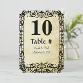 ヴィンテージ フラワー ダマスク ウェディング テーブル ナンバー 招待状 (スタンド正面)