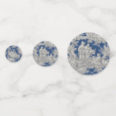 ヴィンテージ フラワー ダークブルー トワル ド ジュイ シャワー コンフェッティ (裏面)