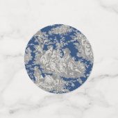 ヴィンテージ フラワー ダークブルー トワル ド ジュイ シャワー コンフェッティ (スモール正面)