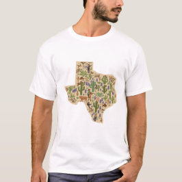 ヴィンテージ フラワー テキサス州マップ メンズ グラフィックTシャツ Tシャツ