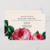 ヴィンテージ フラワー デコパージュ ウェディング レセプション カード (正面/裏面)