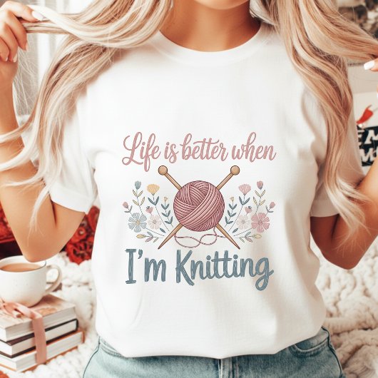 ヴィンテージ フラワー ニット好き レディース Tシャツ