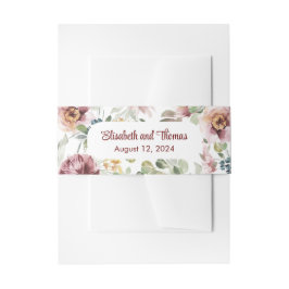 ヴィンテージ フラワー パステル ウェディング ベリーバンド 招待状ベリーバンド