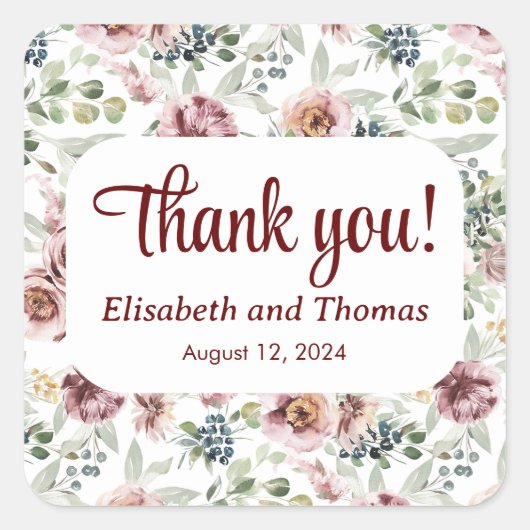 ヴィンテージ フラワー パステル ロマンチック ステッカー (正面)