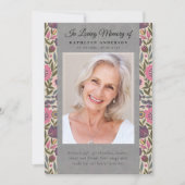 ヴィンテージ フラワー パターン 写真 葬儀 プログラム (正面)