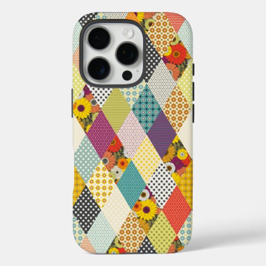 ヴィンテージ フラワー パッチワーク キルト Case-Mate iPhoneケース (裏面)