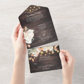 ヴィンテージ フラワー & パンプキン オータム オールインワン招待状 (貼ってはがせる)