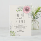 ヴィンテージ フラワー ピンク ウェディング インビテーション (スタンド正面)
