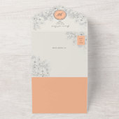 ヴィンテージ フラワー ピンク フォト ウェディング オールインワン招待状 (外側)