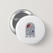 ヴィンテージ フラワー フェイス 神のご計画 缶バッジ (正面&裏面)
