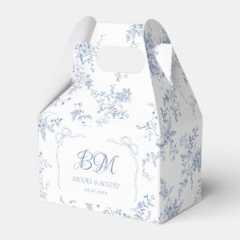 ヴィンテージ フラワー フレンチ ブルー ウェディング モノグラム フェイバーボックス