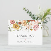 ヴィンテージ フラワー ブライダル シャワー お礼 サンキューカード (スタンド正面)