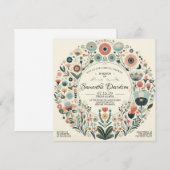ヴィンテージ フラワー ブライダル シャワー 招待状 (正面/裏面)