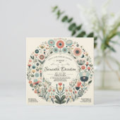 ヴィンテージ フラワー ブライダル シャワー 招待状 (スタンド正面)