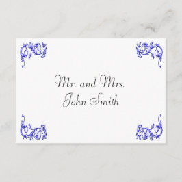 ヴィンテージ フラワー ブラック＆ホワイトのエスコート カード