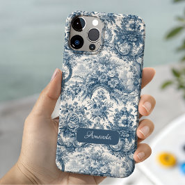 ヴィンテージ フラワー ブルー トワル・ド・ジュイ モノグラム Case-Mate iPhone 14ケース