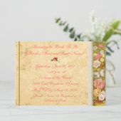 ヴィンテージ フラワー ボーダー ブライダル シャワー 招待状 (スタンド正面)