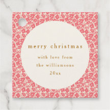 ヴィンテージ フラワー ミューテッド レッド かわいい オーダーメイド クリスマス