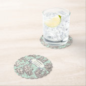 ヴィンテージ フラワー ミントグレー トワルドジュー ペーパーコースター (インサイチュ)