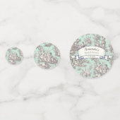 ヴィンテージ フラワー ミントグレー トワル ド ジュー コンフェッティ (裏面)