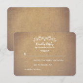 ヴィンテージ フラワー ラスティック ウェディング RSVP カード (正面/裏面)