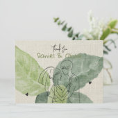 ヴィンテージ フラワー ラスティック サンキューカード (スタンド正面)