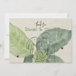 ヴィンテージ フラワー ラスティック サンキューカード