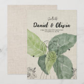 ヴィンテージ フラワー ラスティック セーブ ザ デート 招待状 (正面/裏面)