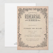 ヴィンテージ フラワー リハーサル ディナー カード (正面/裏面)